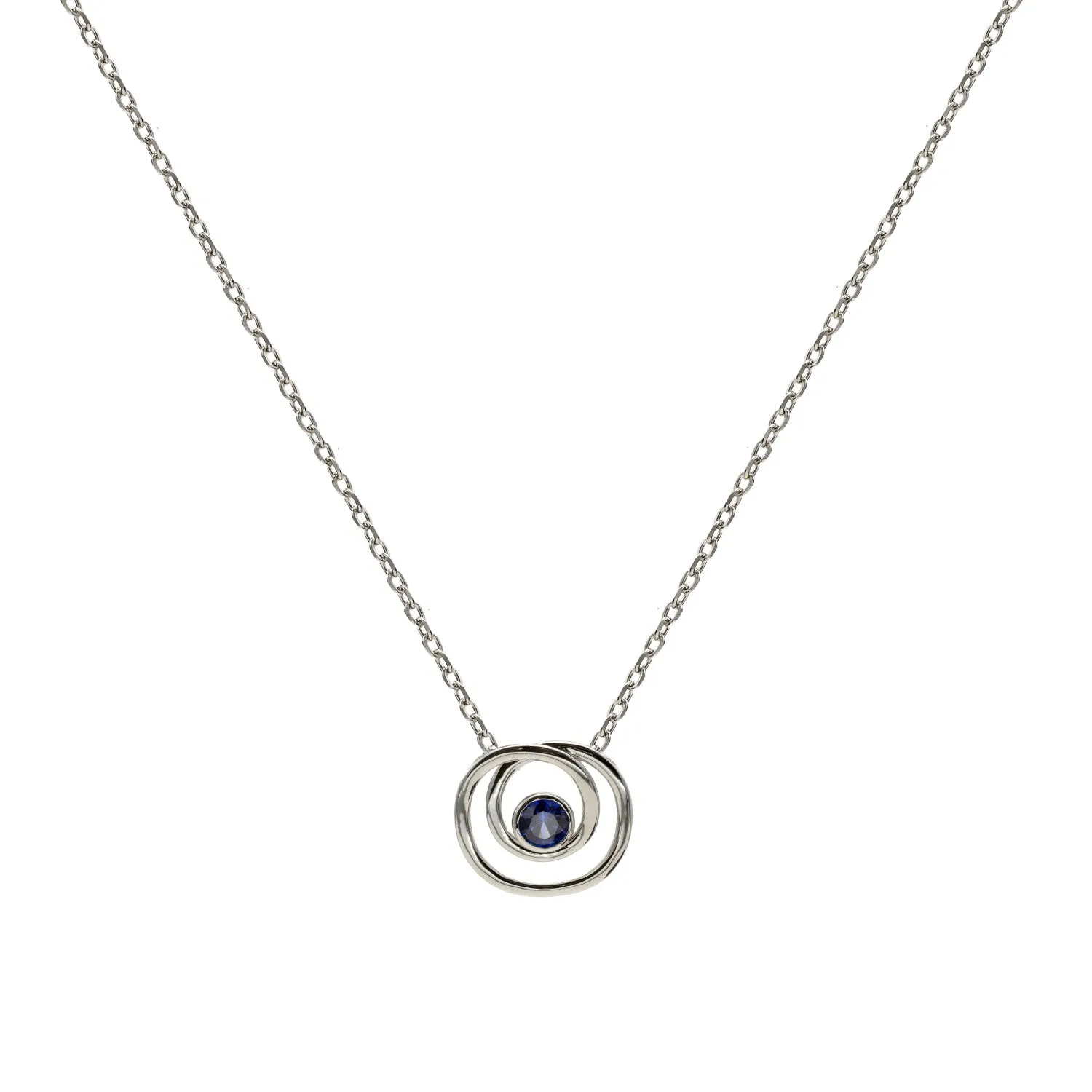 Colgantes plata originales estilo espiral con circonita zafiro