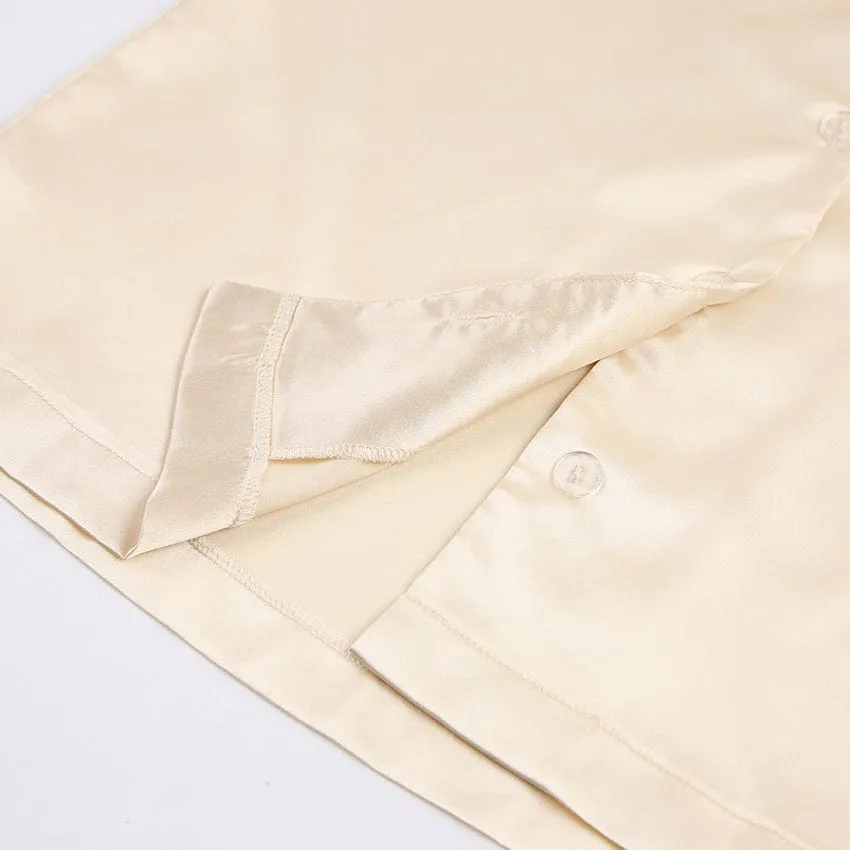 Conjunto de satén con camisa