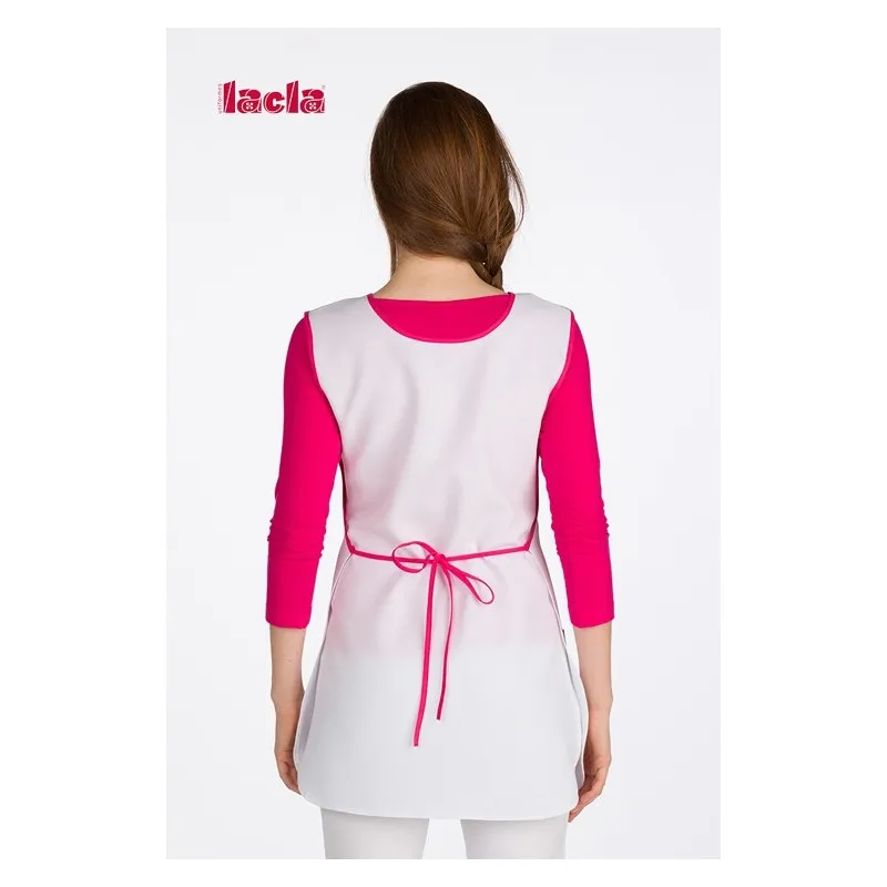ESTOLA BLANCA BáSICA CON VIVO FUCSIA LACLA  OFERTA
