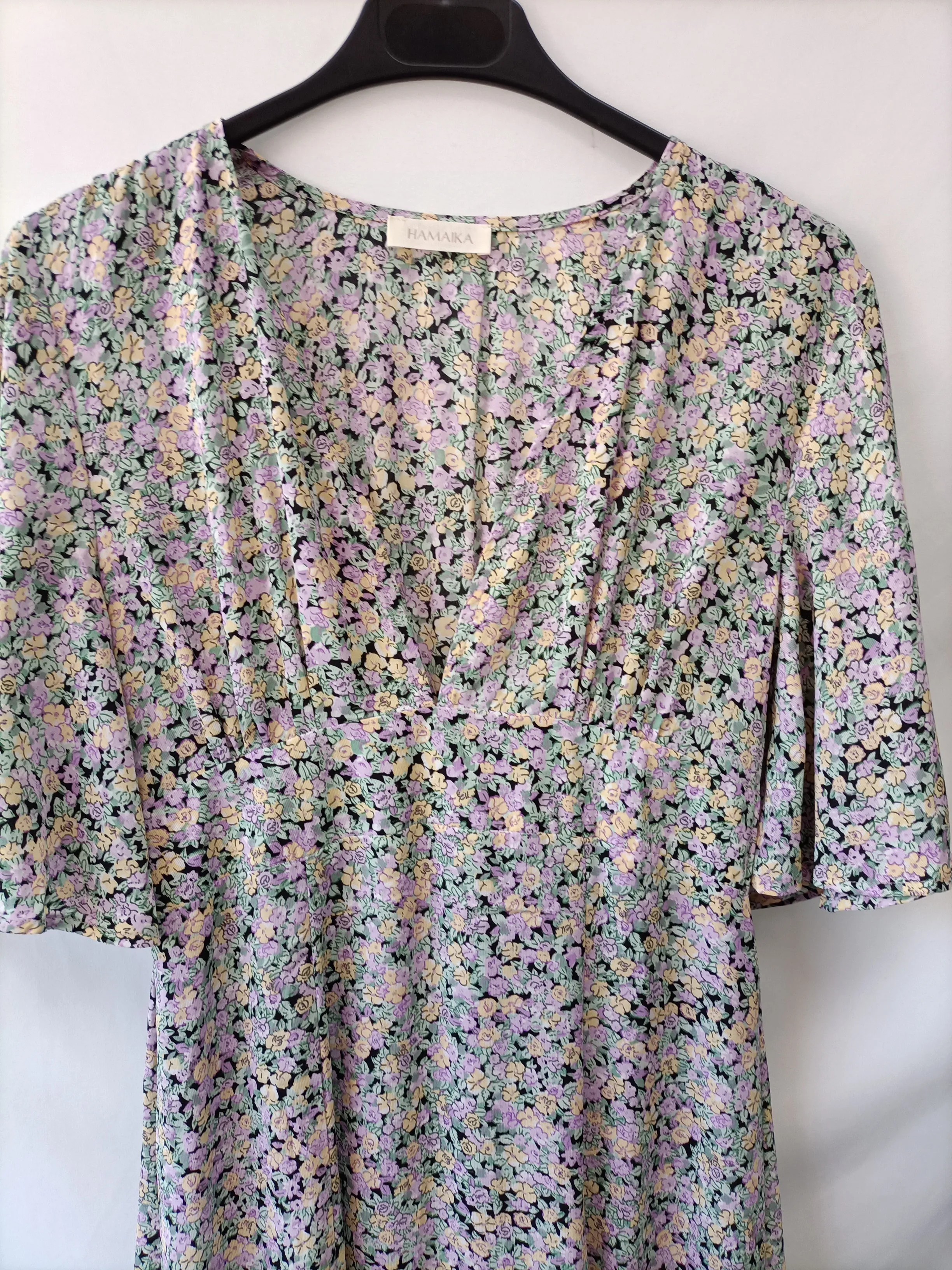 HAMAIKA.Vestido midi flores T.S