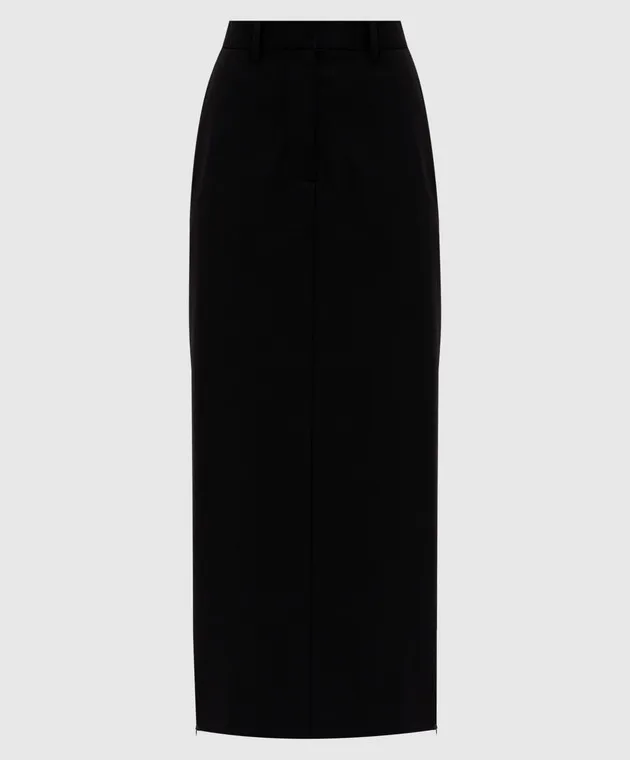 Helmut Lang Black midi skirt made of wool