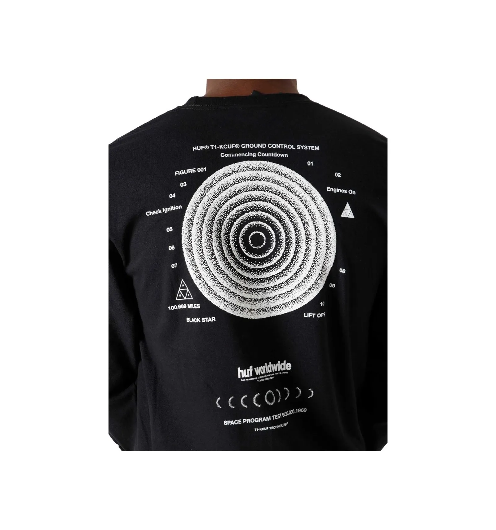 HUF GROUND CONTROL L/S TEE BLACK