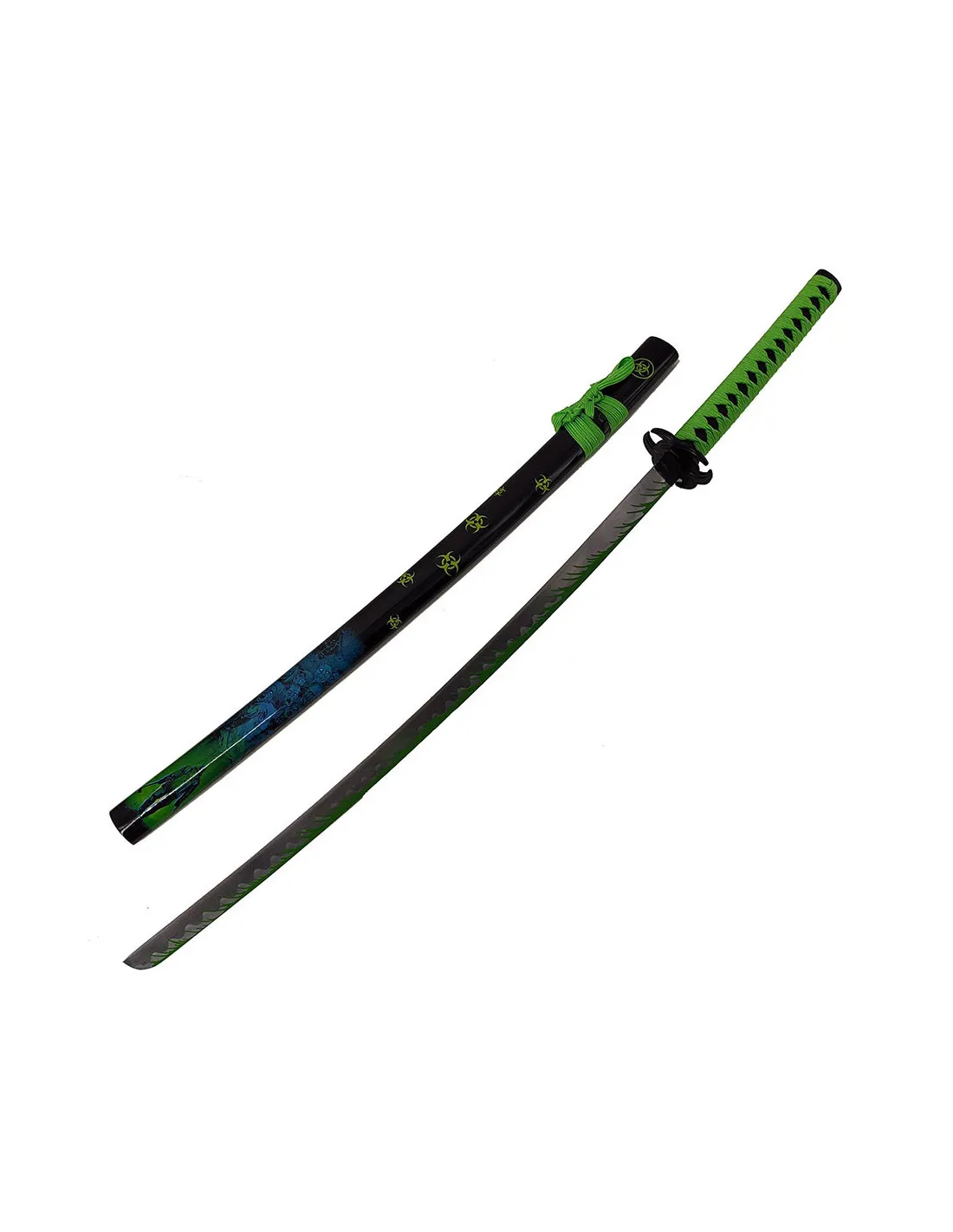 Katana decorada Apocalipsis Zombie, largo 103 cm.