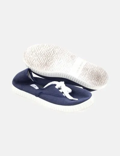 La Halle Zapatilla azul marino tela