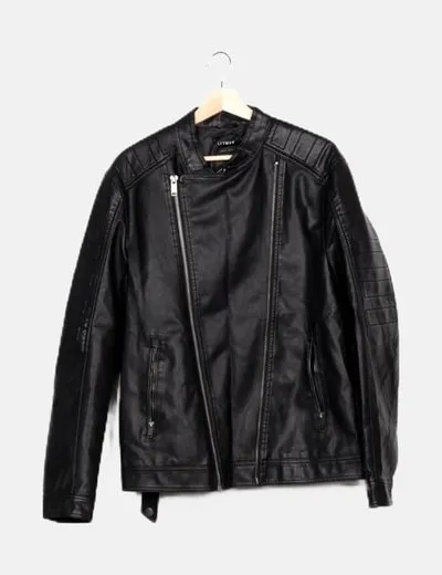 Lefties Chaqueta biker negra
