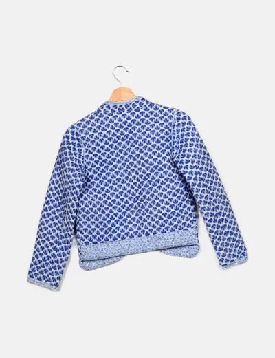 Mango Chaqueta azul estampada