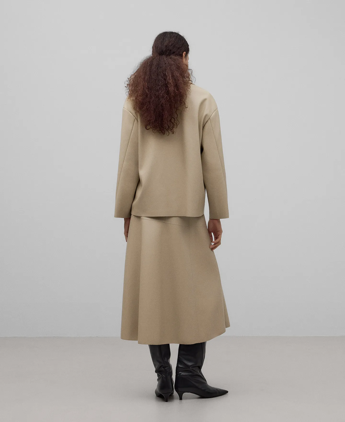 MIDI LEATHERNONLEATHER SKIRT WOMAN