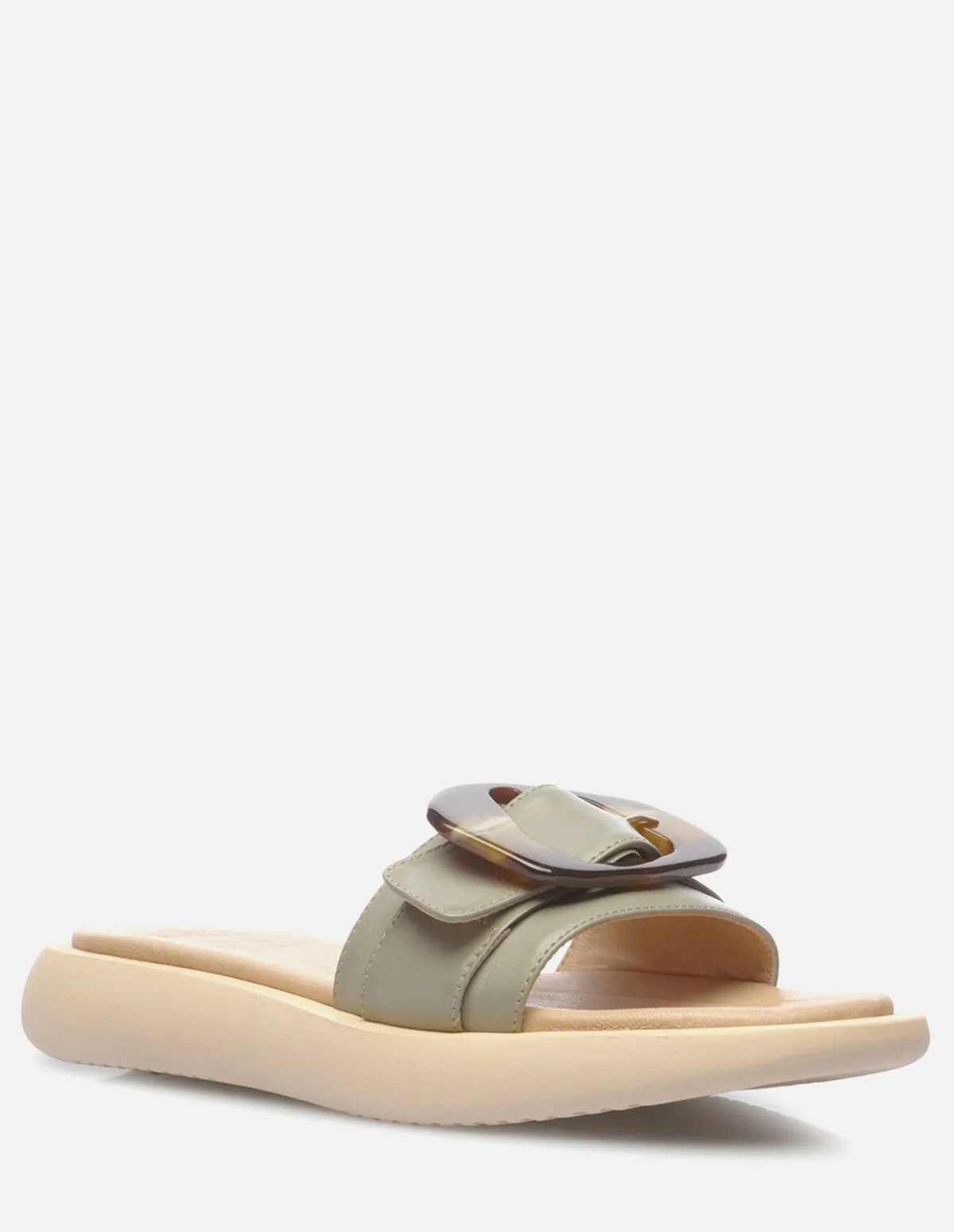 Mule en Piel con Hebilla Carey