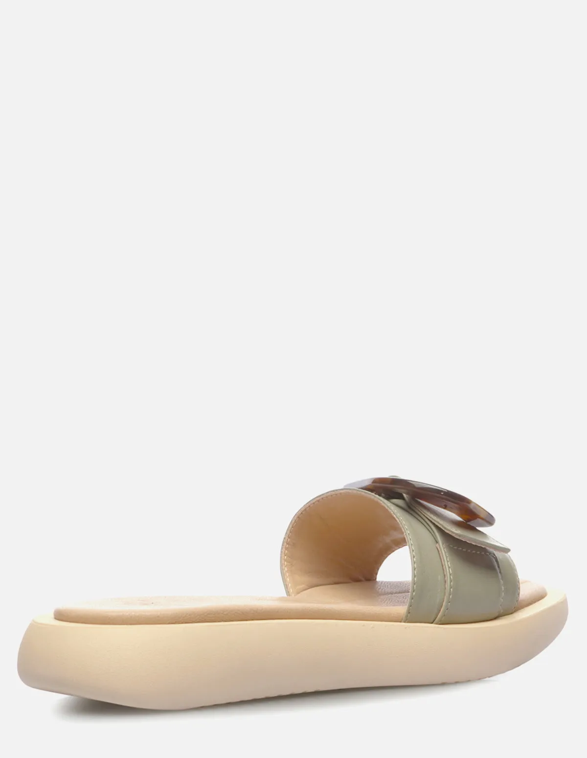 Mule en Piel con Hebilla Carey