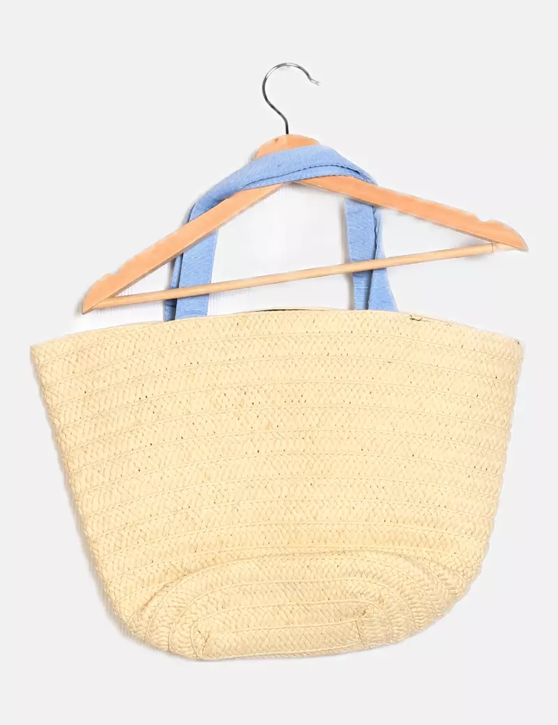 NoName Bolso beige rafia