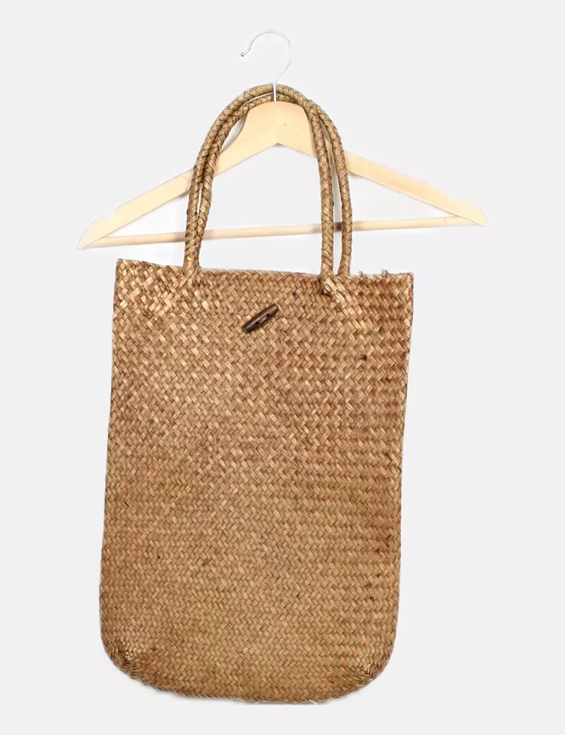 NoName Bolso rafia beige