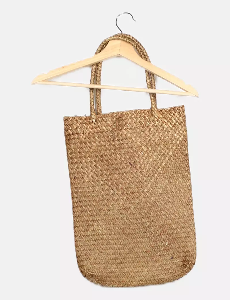 NoName Bolso rafia beige