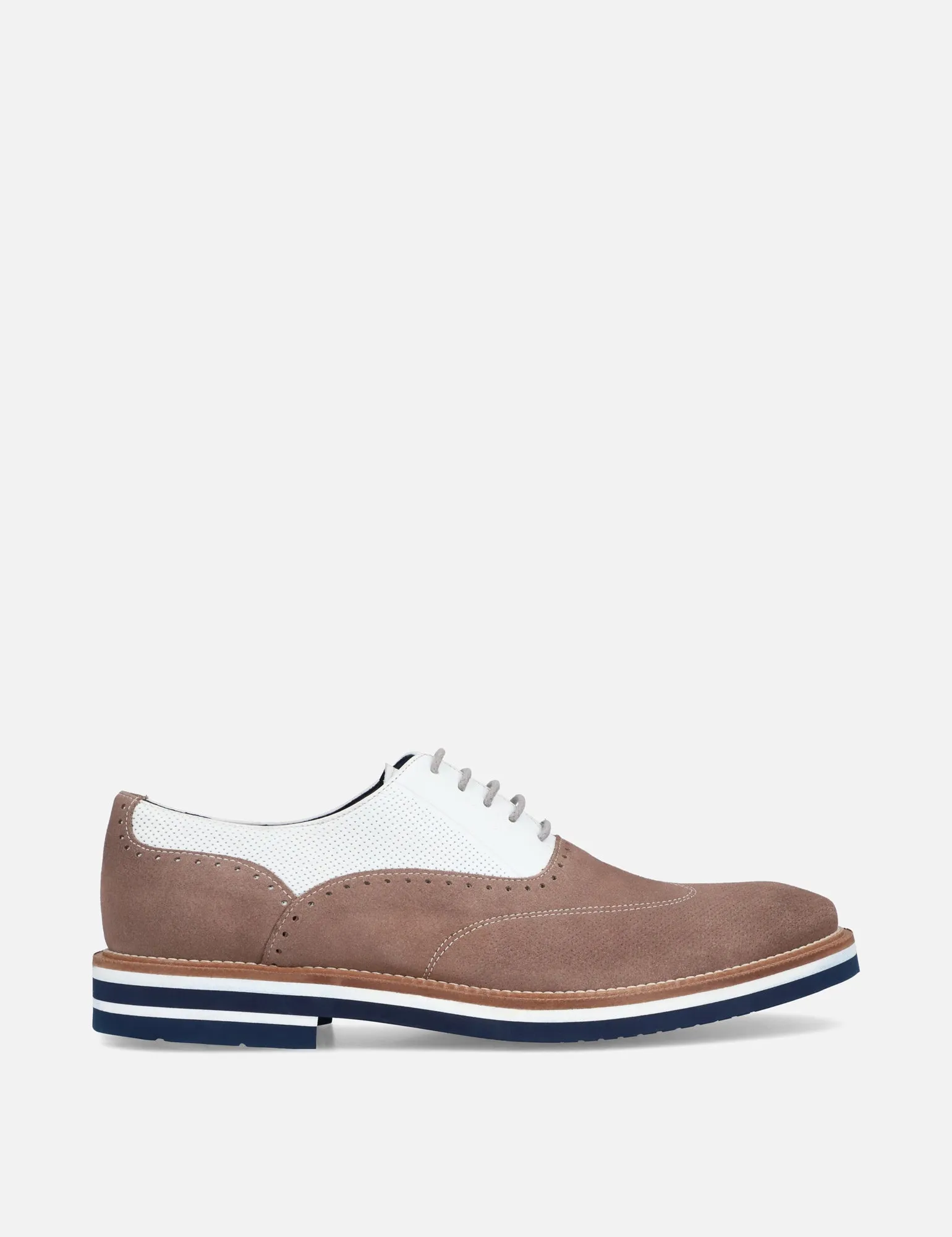 Oxford en piel  y ante color beige