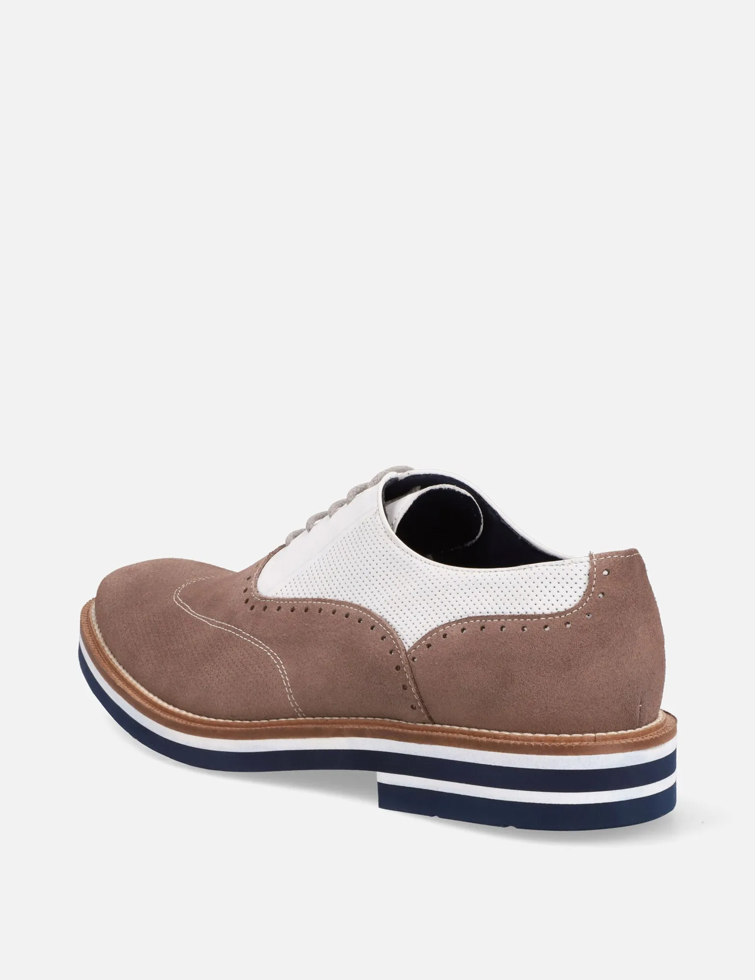 Oxford en piel  y ante color beige