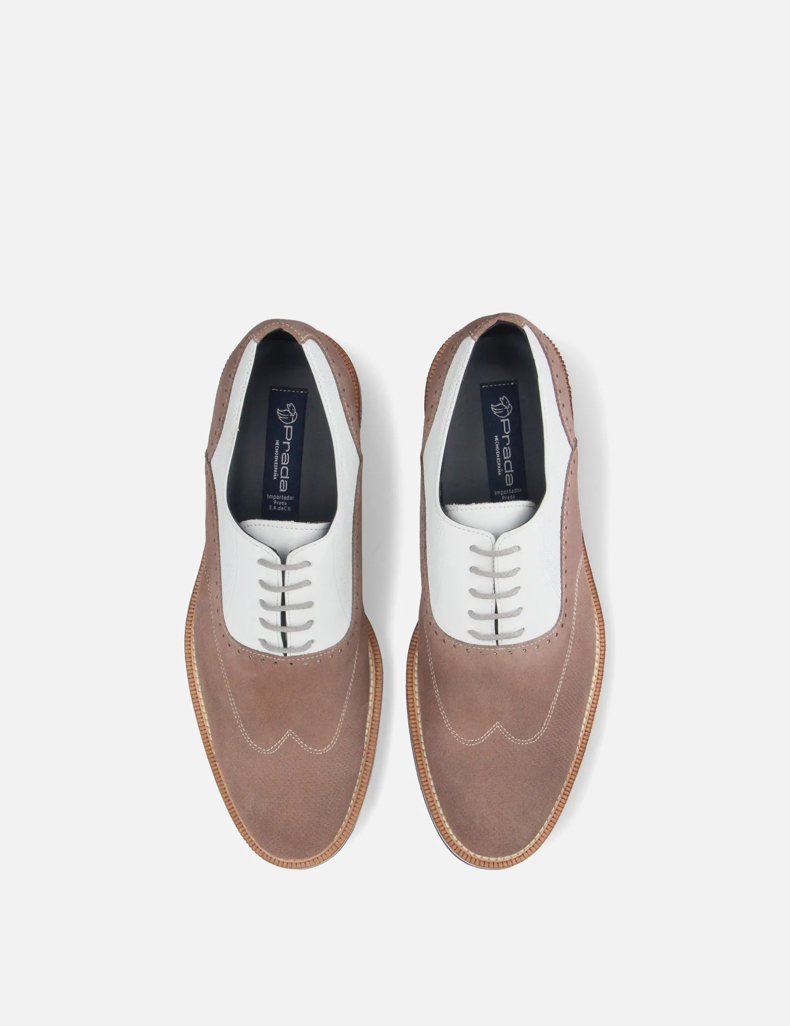 Oxford en piel  y ante color beige