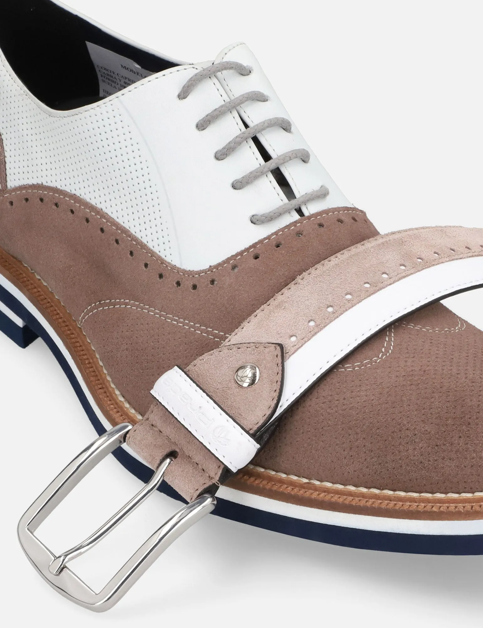 Oxford en piel  y ante color beige