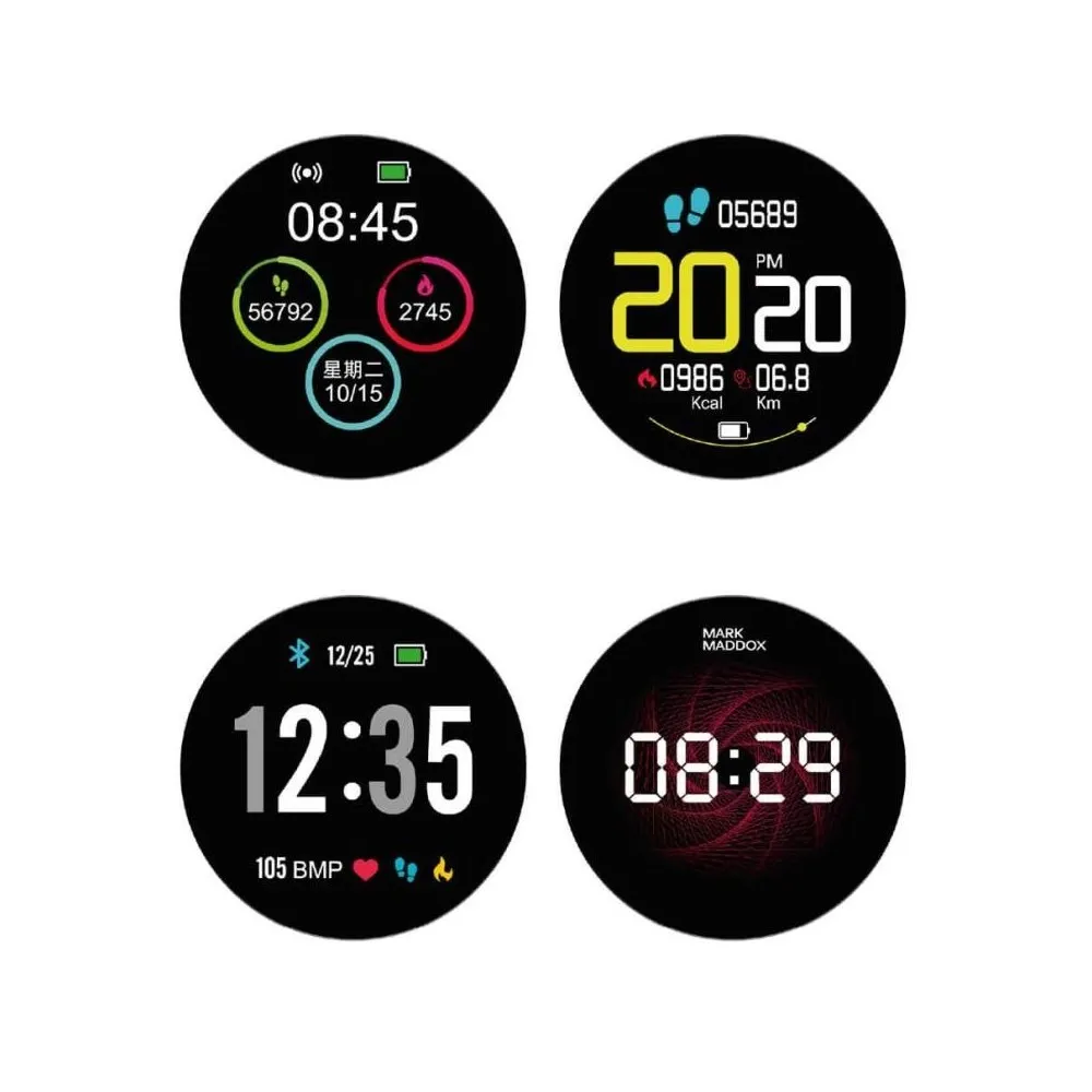 Pack Reloj Mark Maddox Smart Watch de metal e ip negro con 2 correas en negro y marron