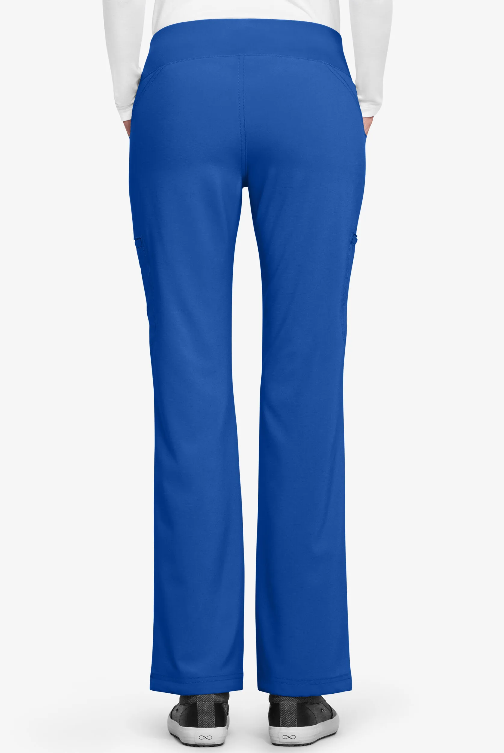 Pantalón médico Cherokee iFlex petite estilo cargo con cintura de punto tejido para mujer