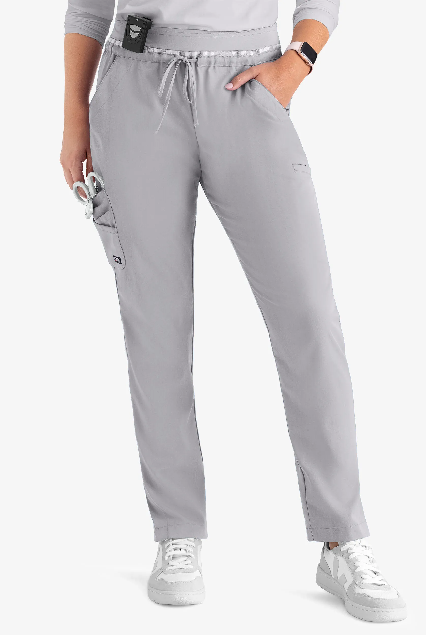 Pantalón médico Grey's Anatomy Spandex STRETCH Serena estilo cargo con 7 bolsillos para mujer