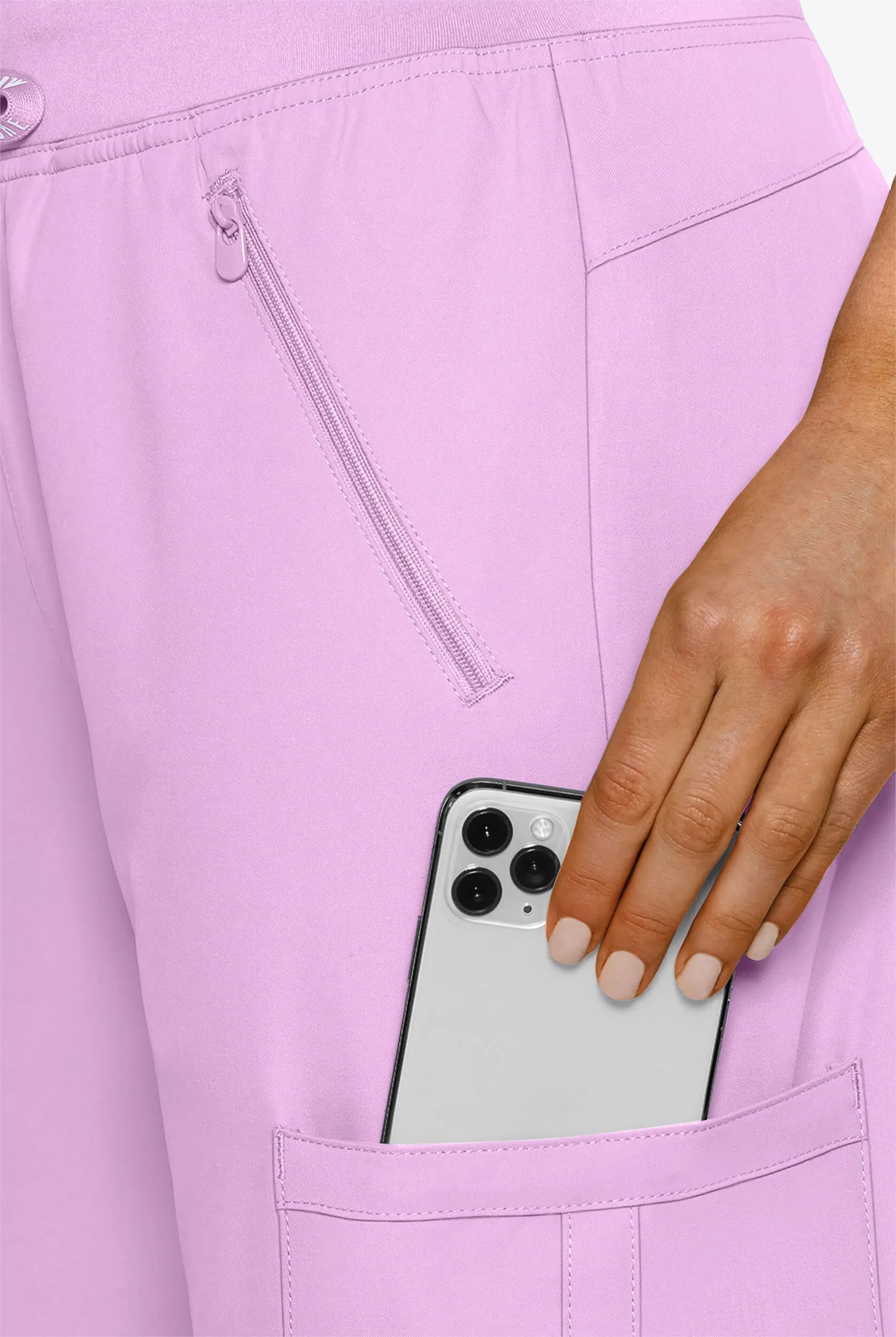Pantalón médico Med Couture Insight estilo cargo con 4 bolsillos con cremallera para mujer