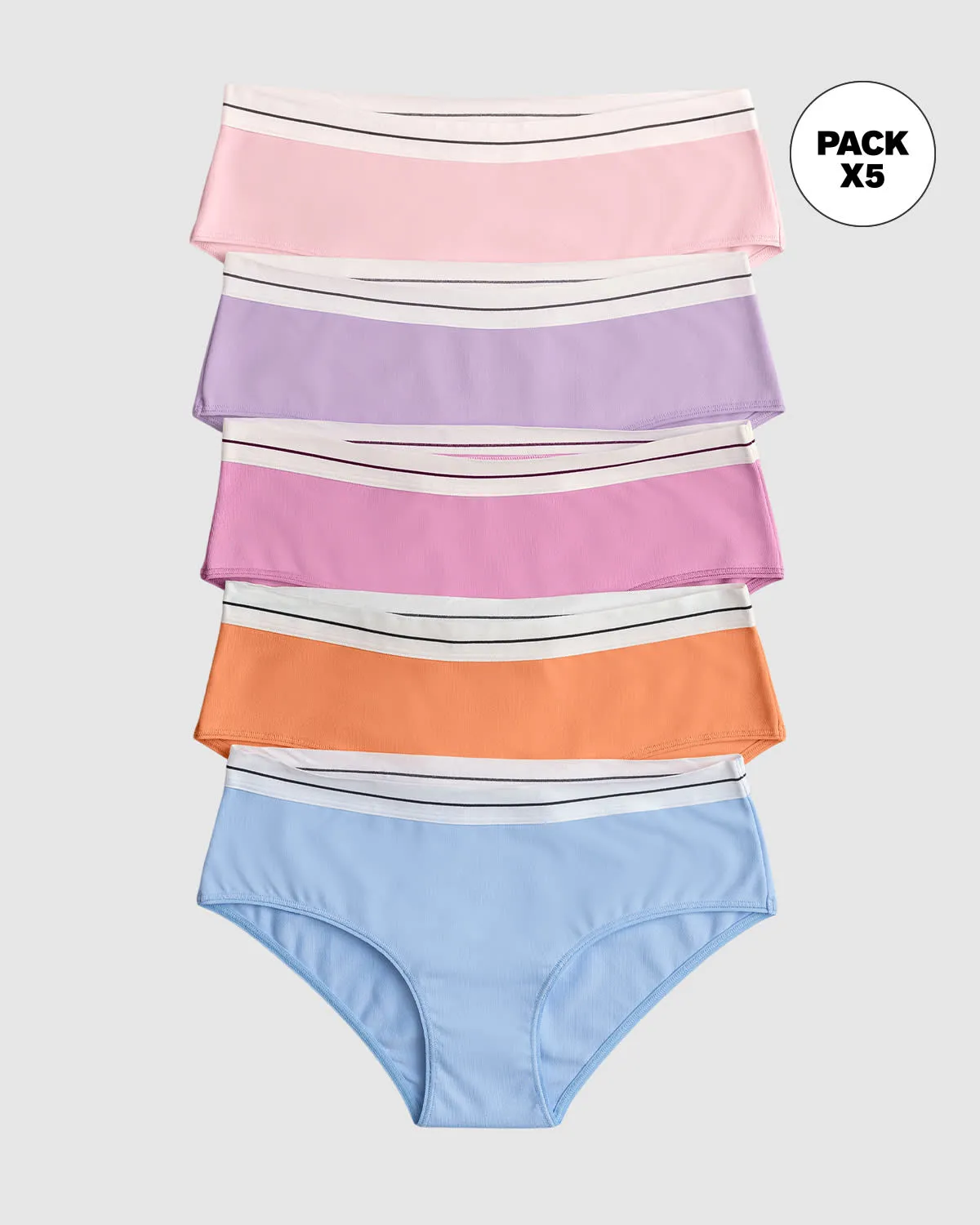 Paquete x 5 panties estilo hipster