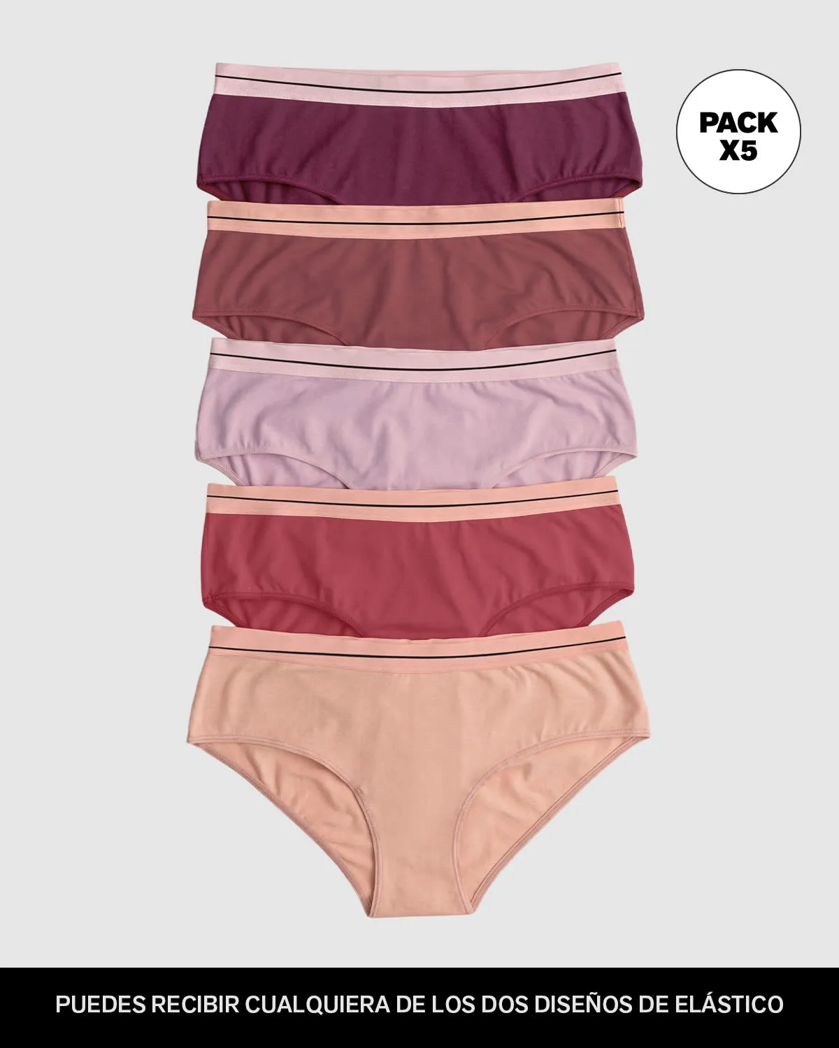 Paquete x 5 panties estilo hipster