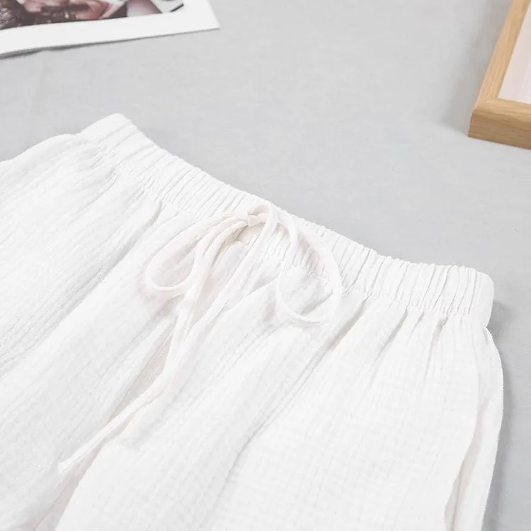 Pijama blanco de dos piezas de muselina