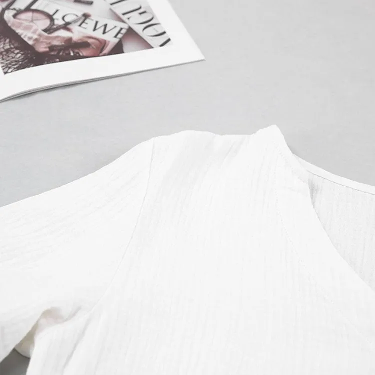 Pijama blanco de dos piezas de muselina
