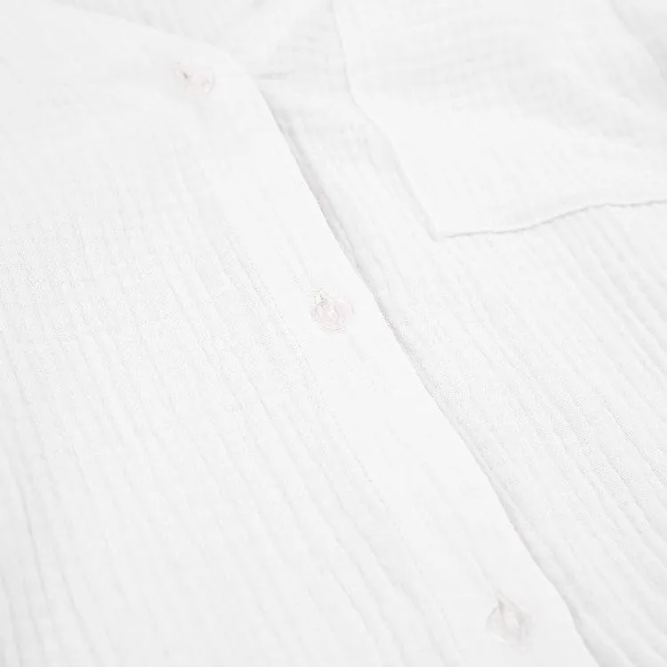 Pijama blanco de dos piezas de muselina