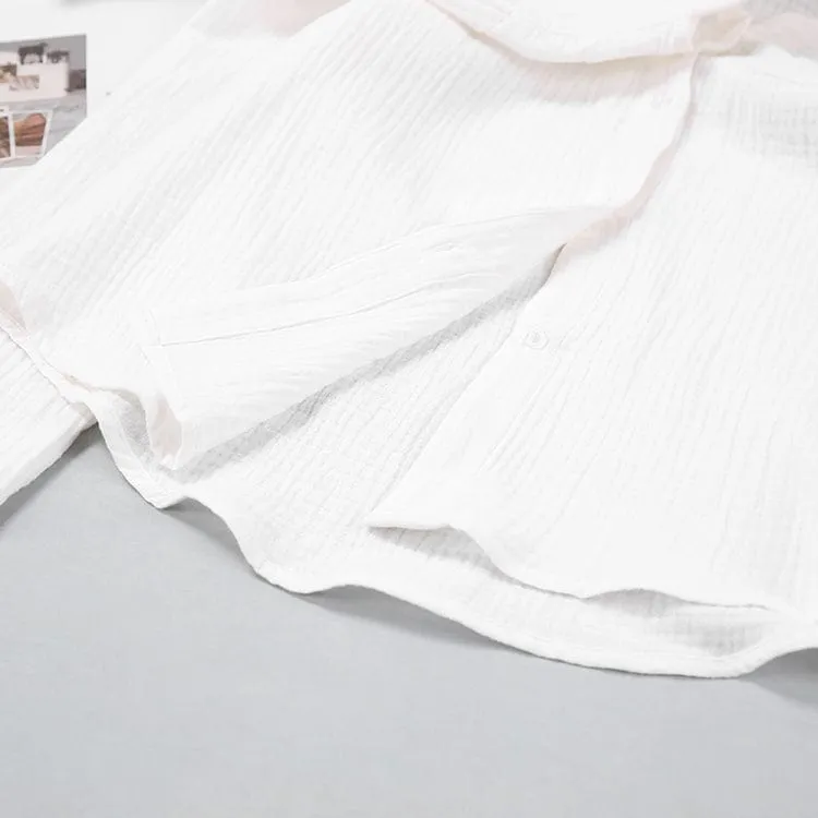 Pijama blanco de dos piezas de muselina
