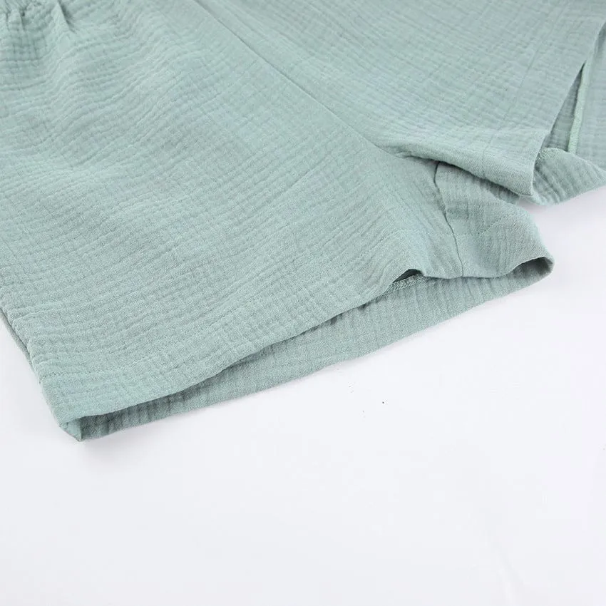 Pijama de dos piezas con cuello