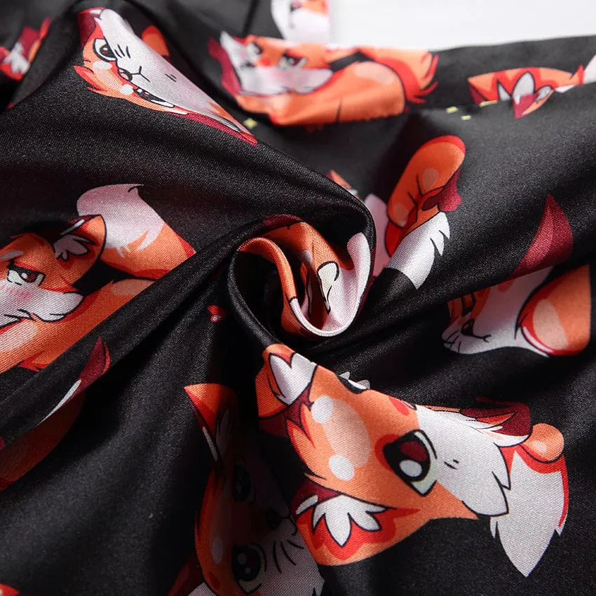 Pijama de dos piezas con estampado de zorro
