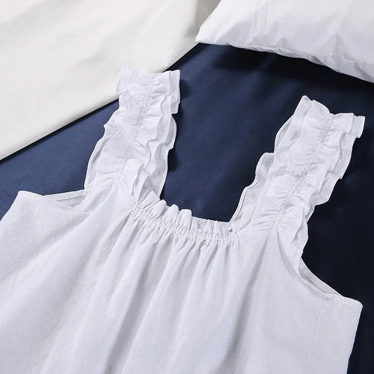 Pijama de dos piezas con tirantes de volante