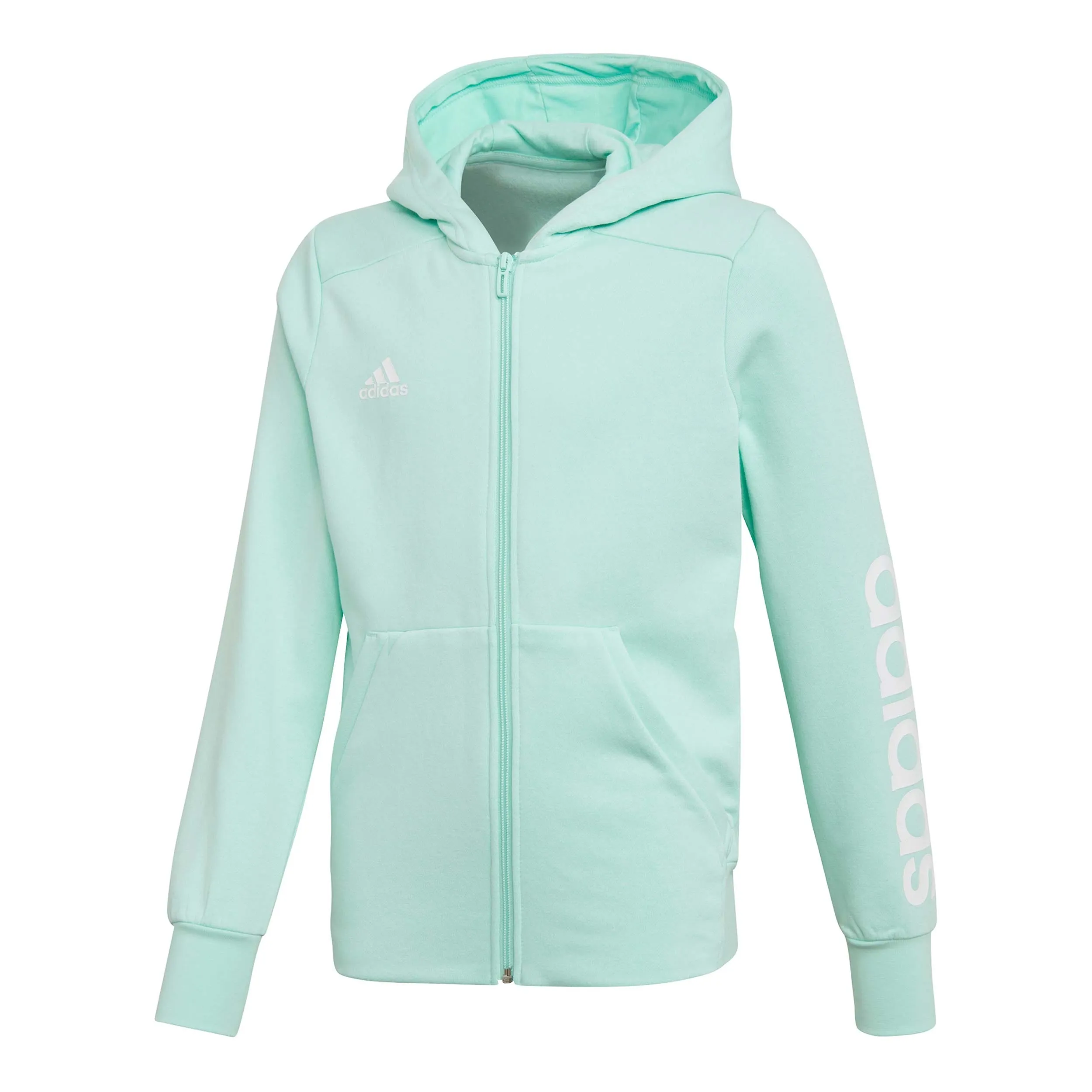 Polerón Running Niña Adidas Essentials Mid 3 Bandas Celeste