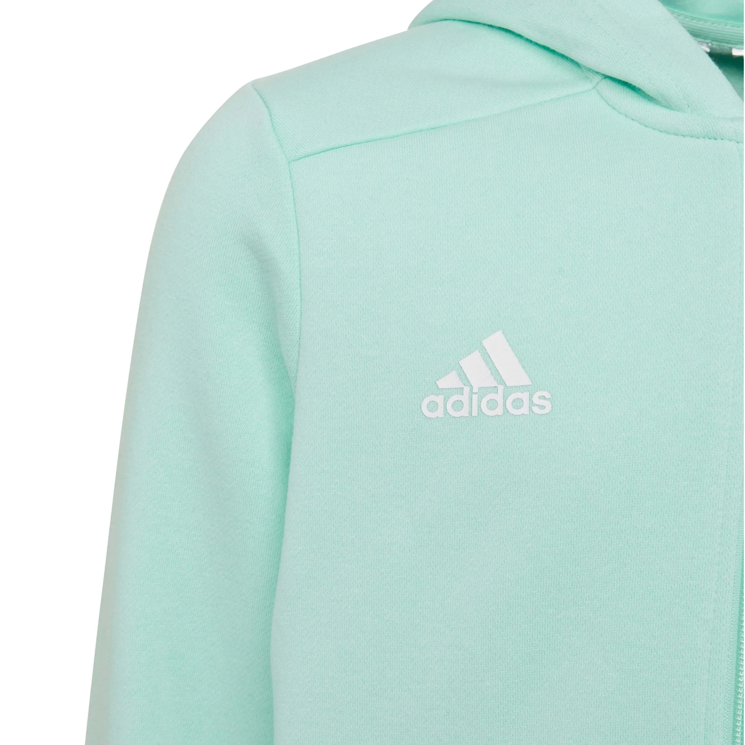 Polerón Running Niña Adidas Essentials Mid 3 Bandas Celeste