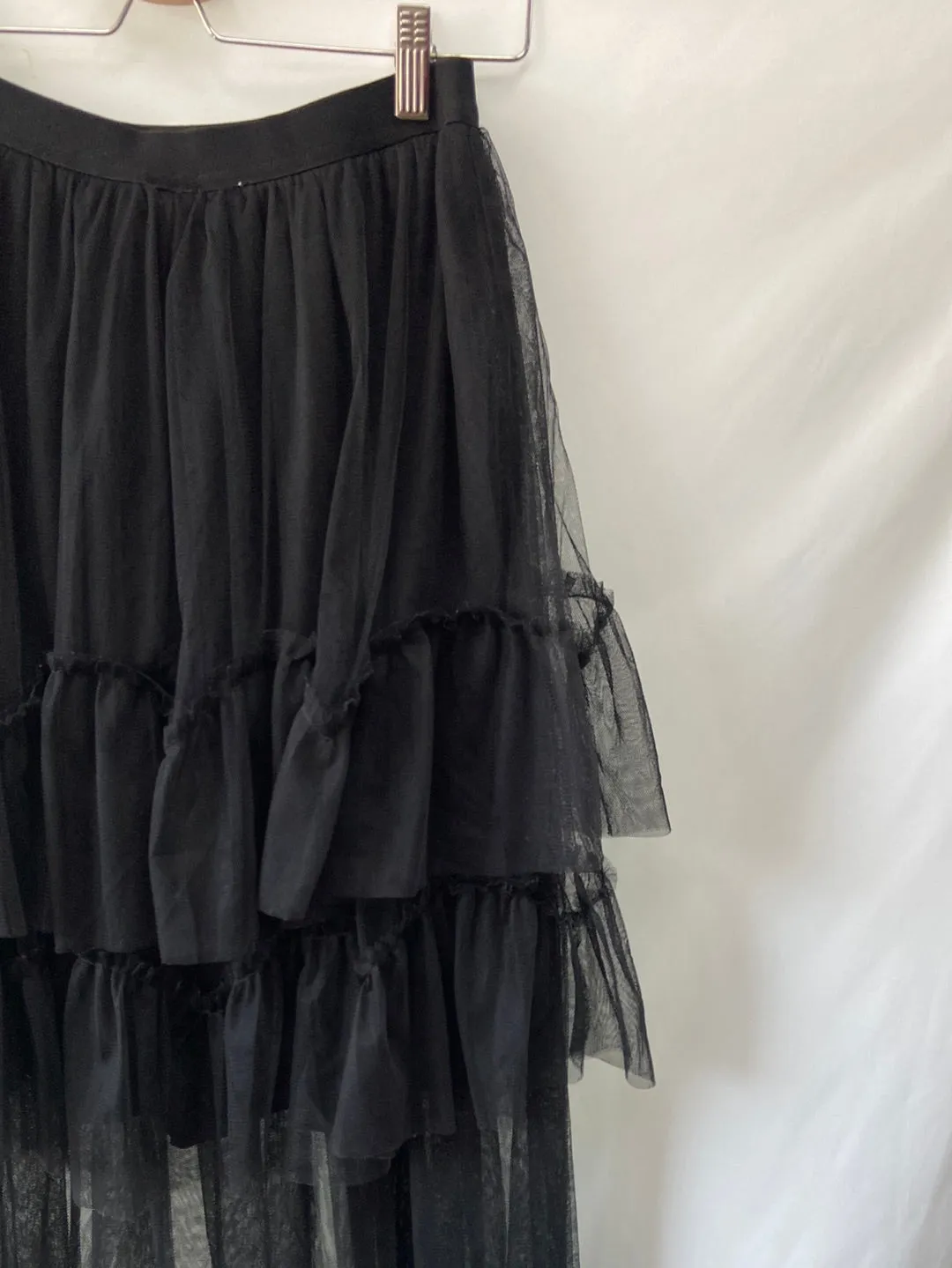 POÈTE.Falda negra midi tul T.m