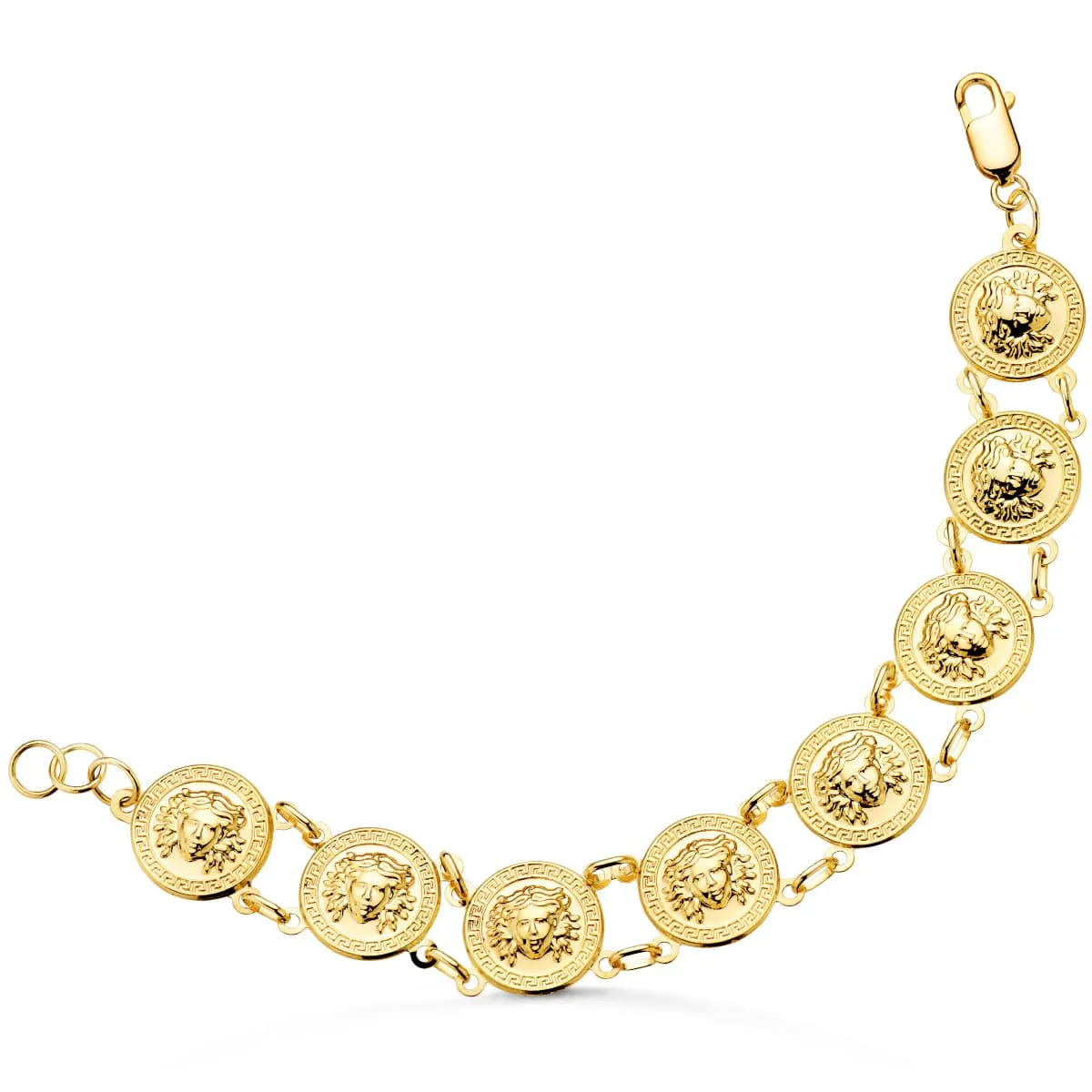 Pulsera Oro 18K Medallas Medusa
