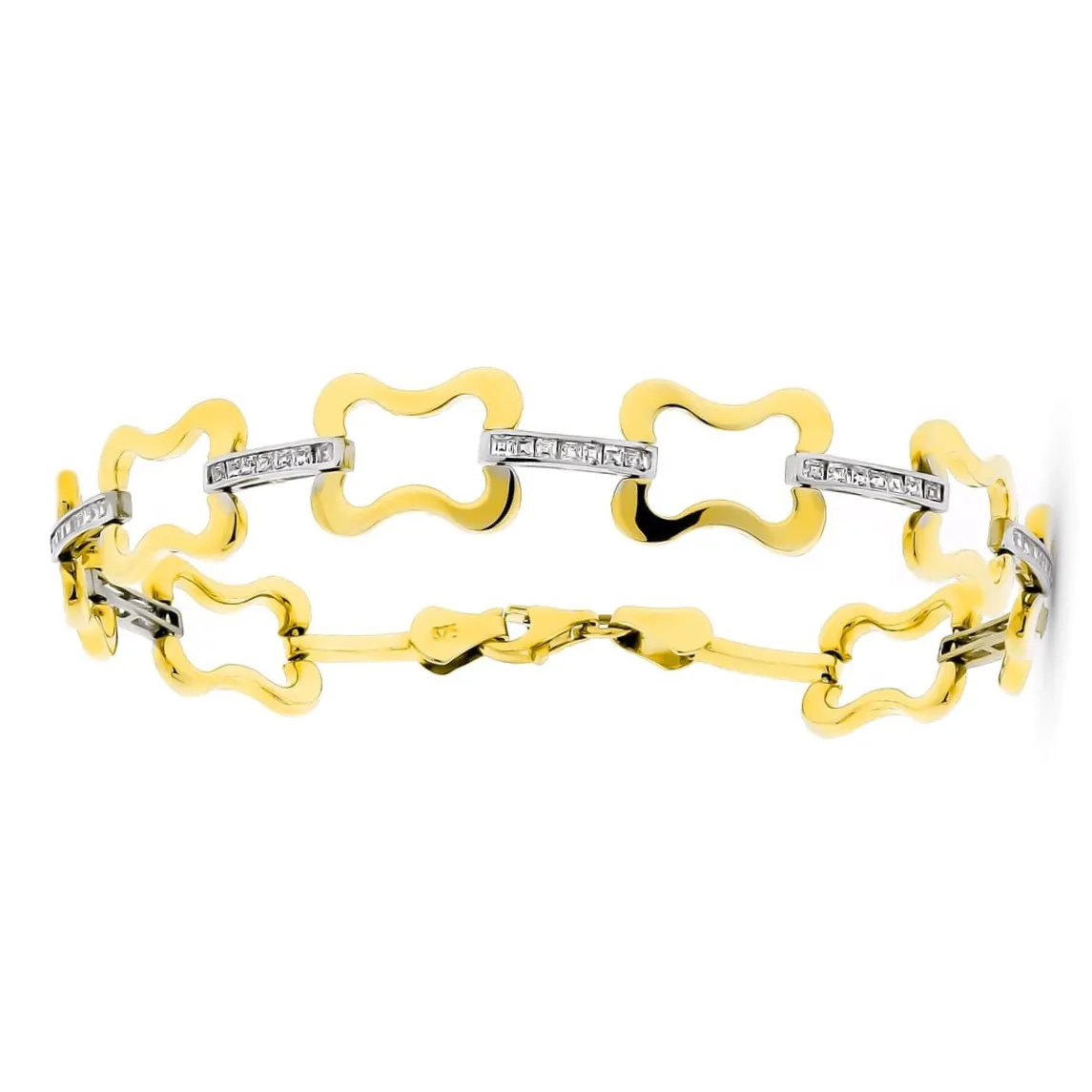 Pulsera Oro 9 Kt. Bicolor