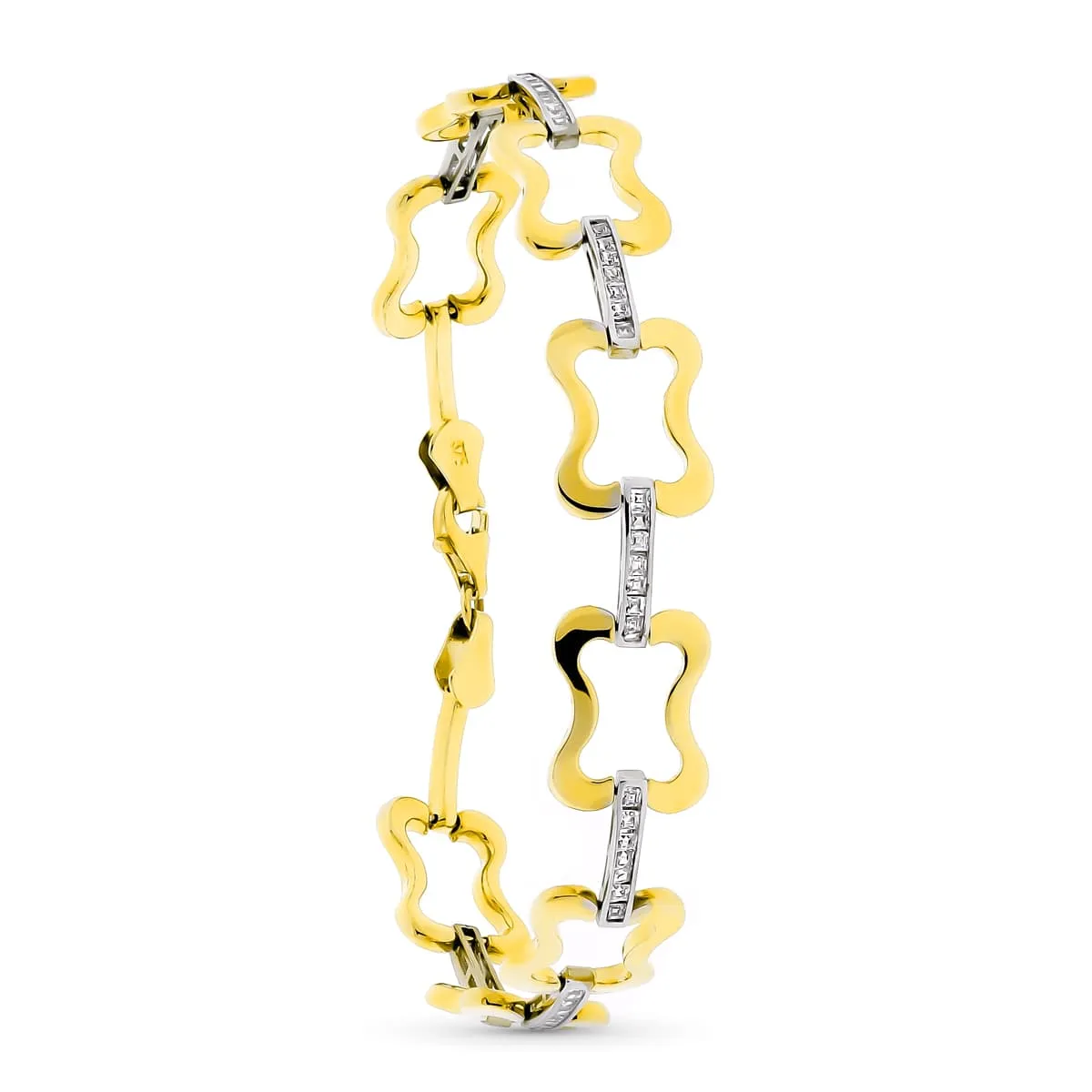 Pulsera Oro 9 Kt. Bicolor