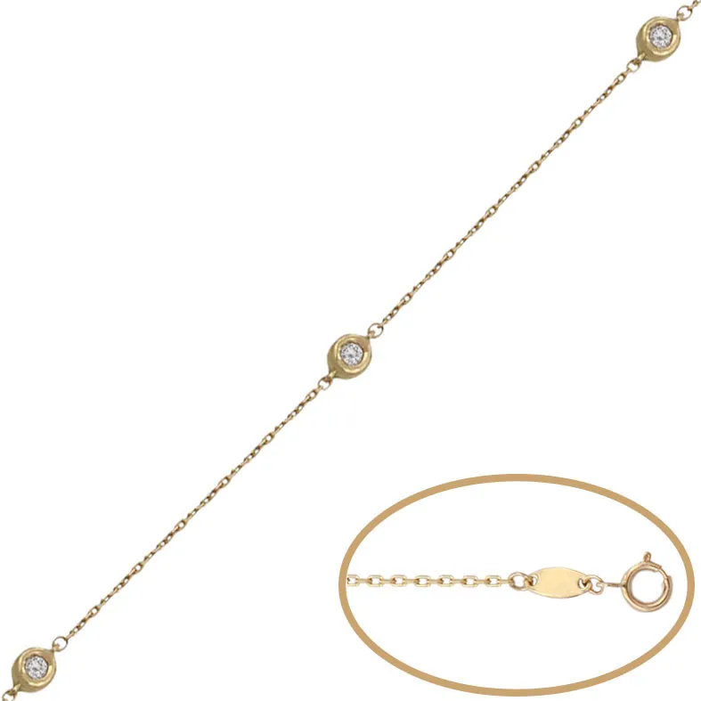 Pulsera Oro Chatones 4 mm.