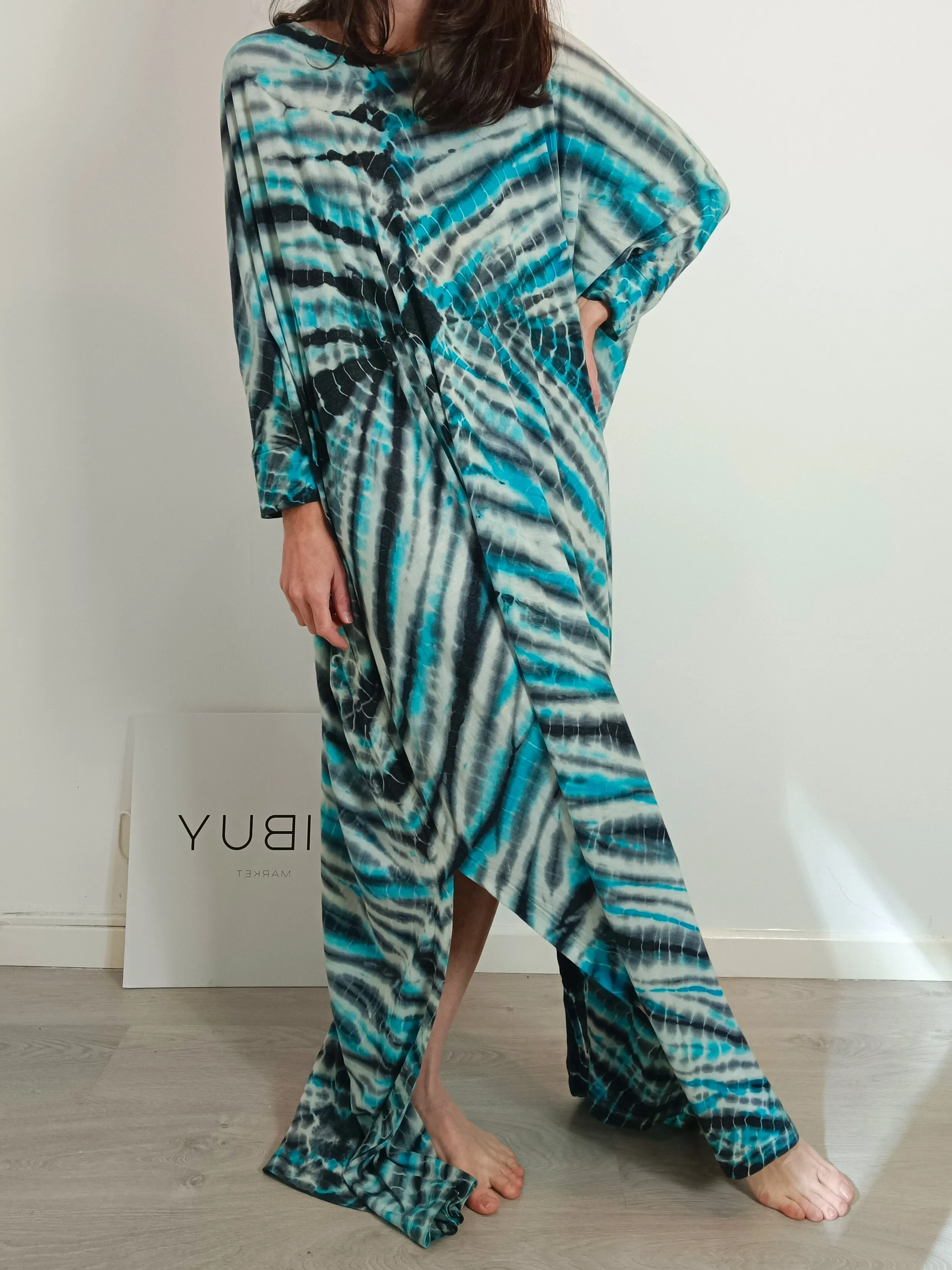 RAQUEL ALLEGRA. Caftán largo tie dye T.s