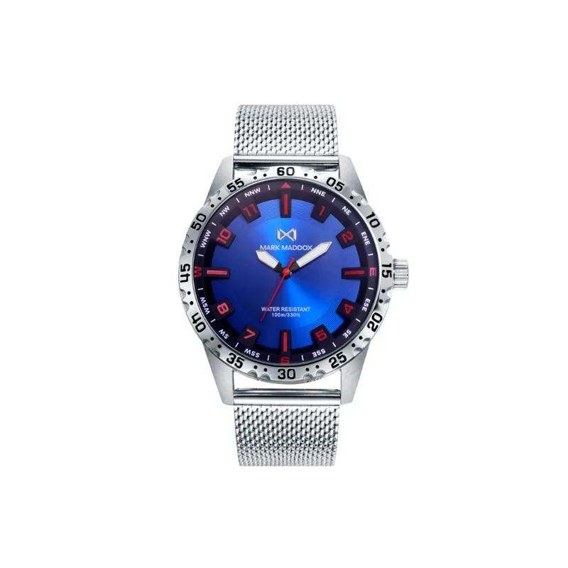 RELOJ MARK MADDOX HOMBRE SHIBUYA BISEL ALUMINIO ESFERA VERDE Y BRAZALETE ACERO HM100567