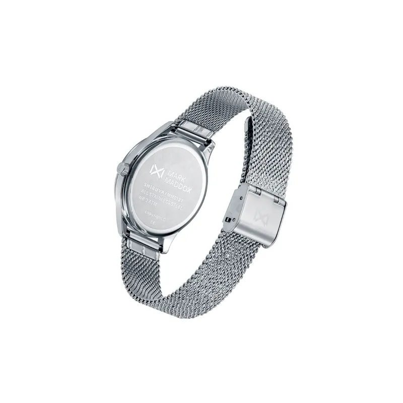 RELOJ MARK MADDOX MUJER SHIBUYA TRES AGUJAS ACERO CON MALLA MILANESA MM012707