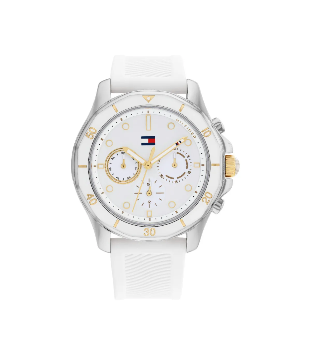 RELOJ TOMMY HILFIGER BROOKLYN MUJER SILICONA BLANCA MULTIFUNCIóN  1782568