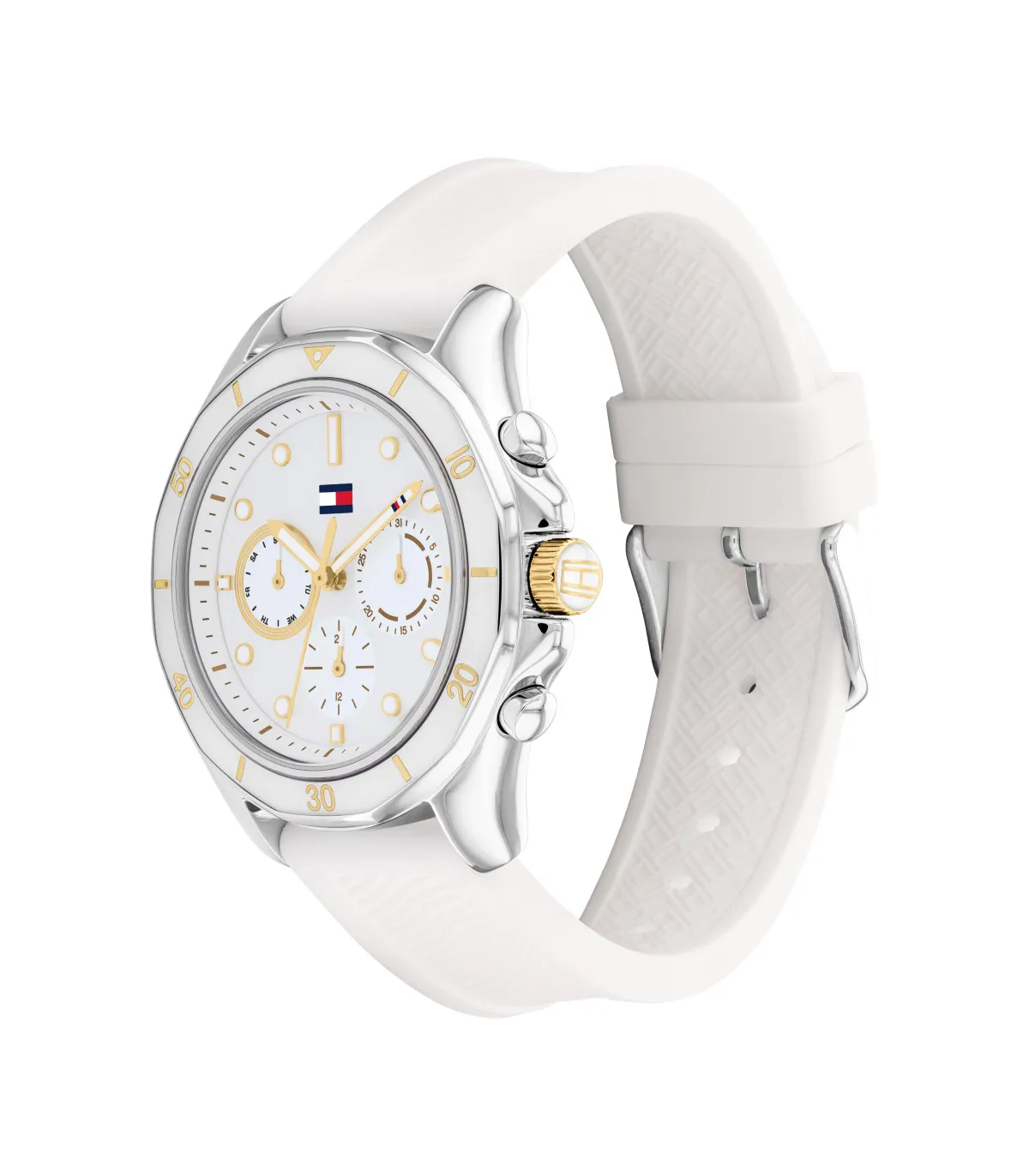 RELOJ TOMMY HILFIGER BROOKLYN MUJER SILICONA BLANCA MULTIFUNCIóN  1782568