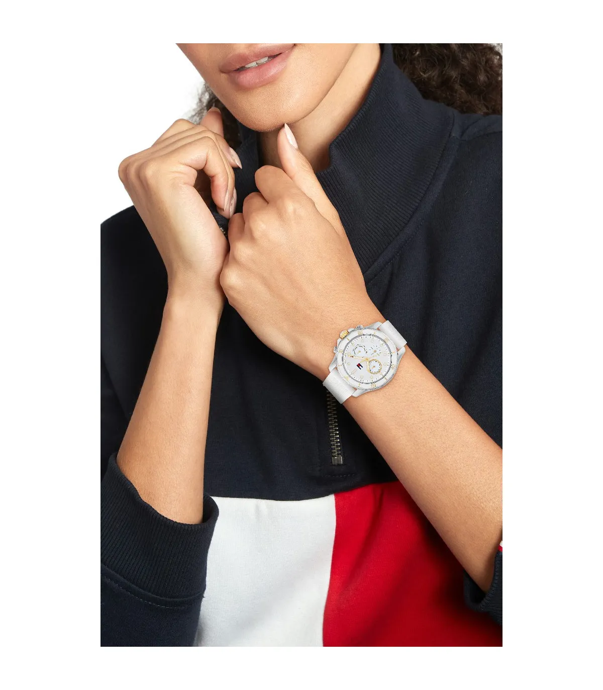 RELOJ TOMMY HILFIGER BROOKLYN MUJER SILICONA BLANCA MULTIFUNCIóN  1782568