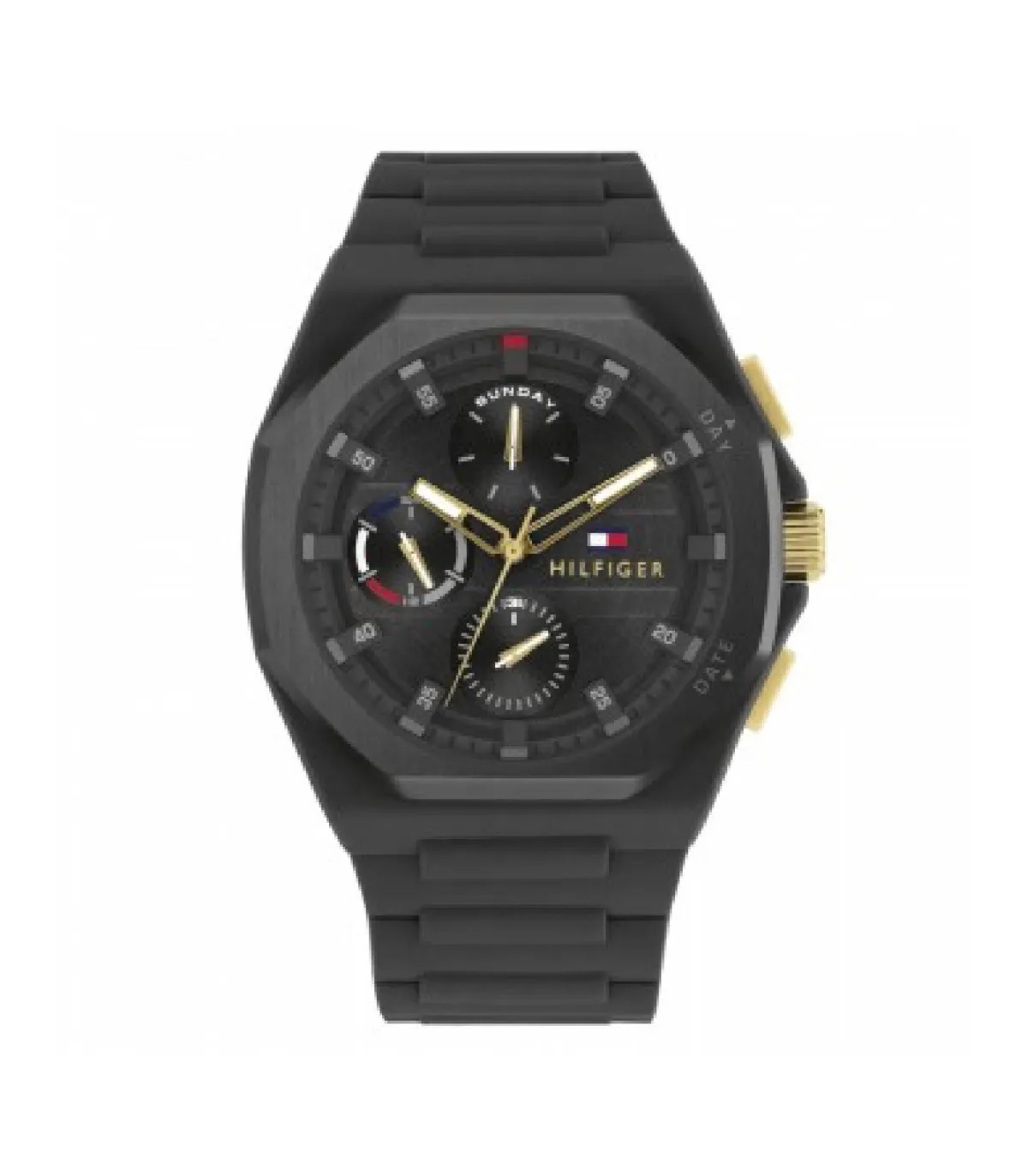 RELOJ TOMMY HILFIGUER CAUCHO NEGRO  1792120
