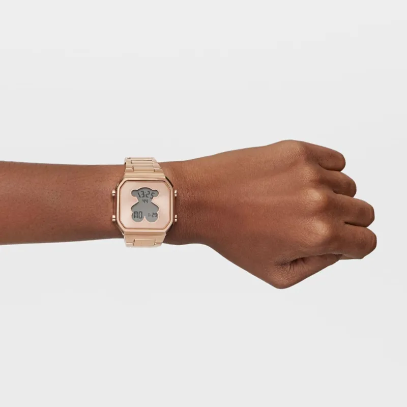 RELOJ TOUS DIGITAL CON BRAZALETE DE ACERO IPRG ROSA DBEAR 3000134400