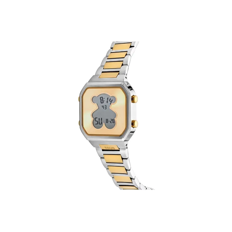 RELOJ TOUS DIGITAL CON BRAZALETE DE ACERO SS Y ACERO IPG DORADO DBEAR 3000134600