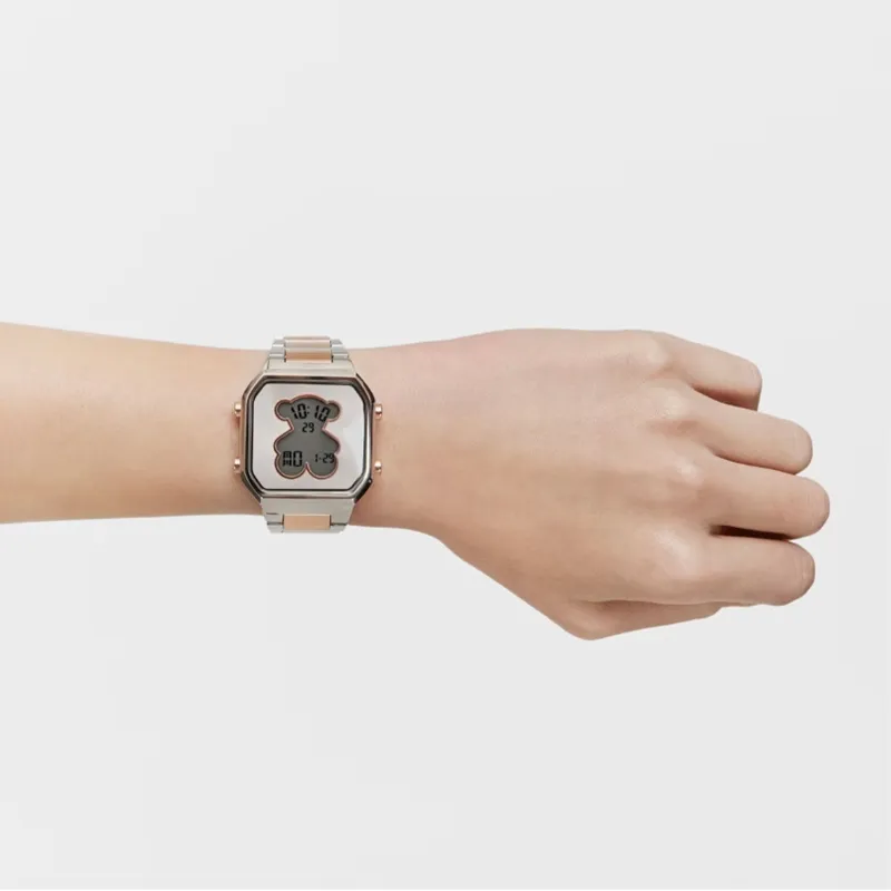 RELOJ TOUS DIGITAL CON BRAZALETE DE ACERO SS Y ACERO IPRG ROSADO DBEAR 3000134700
